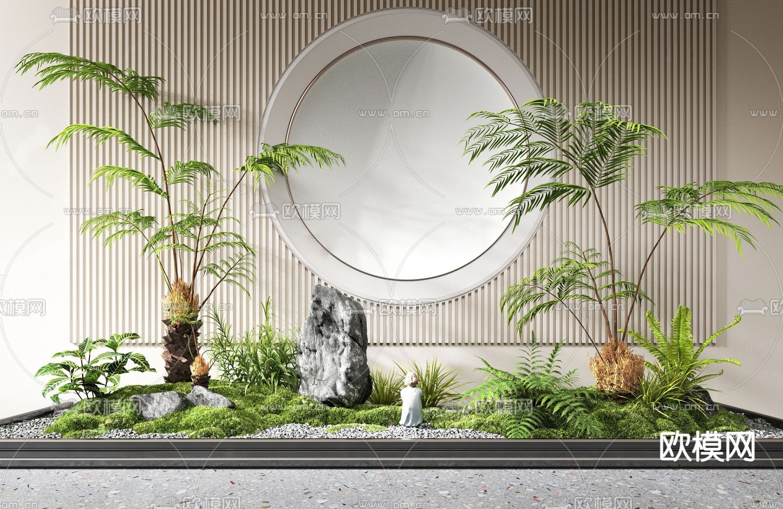 现代室内植物造景su模型