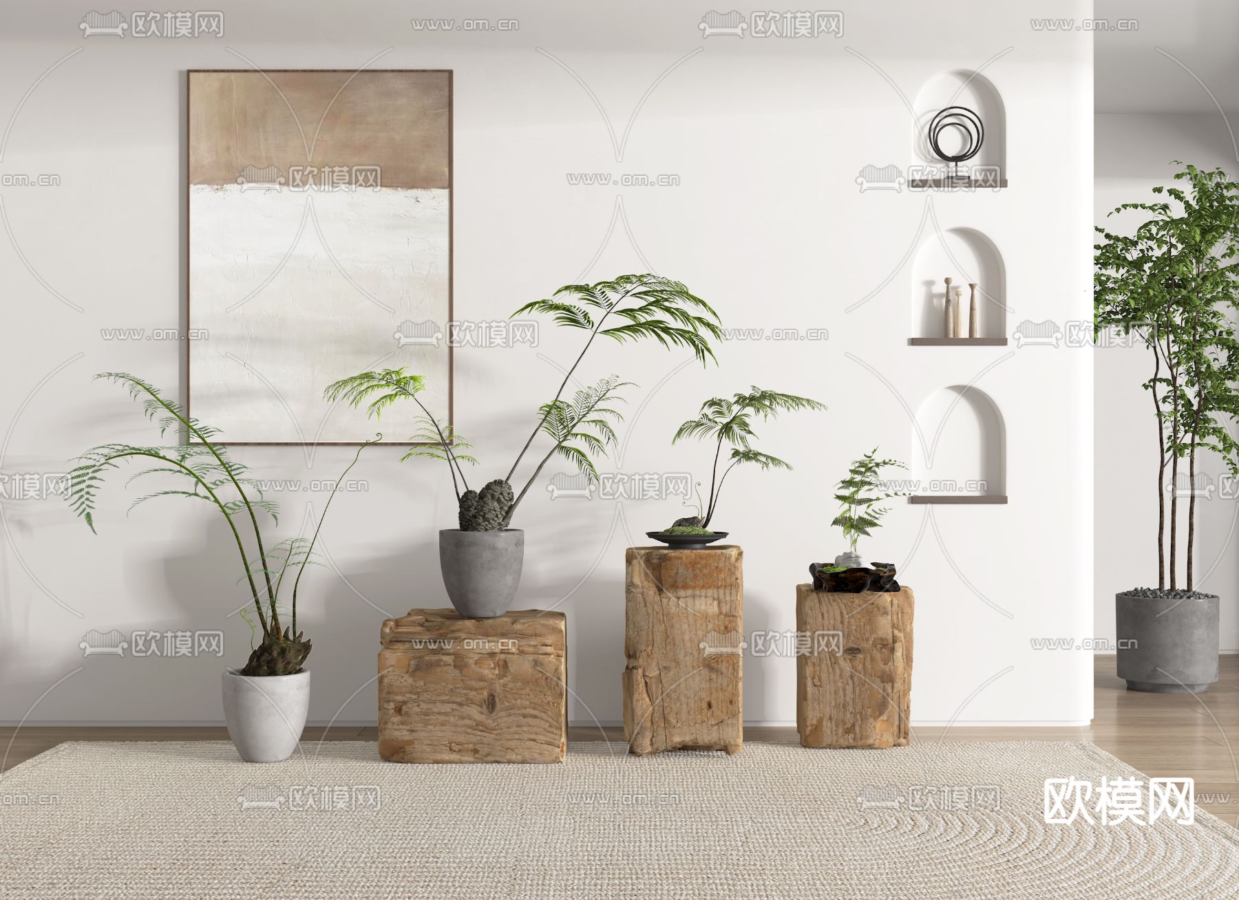 蕨类绿植盆栽 盆景3d模型下载