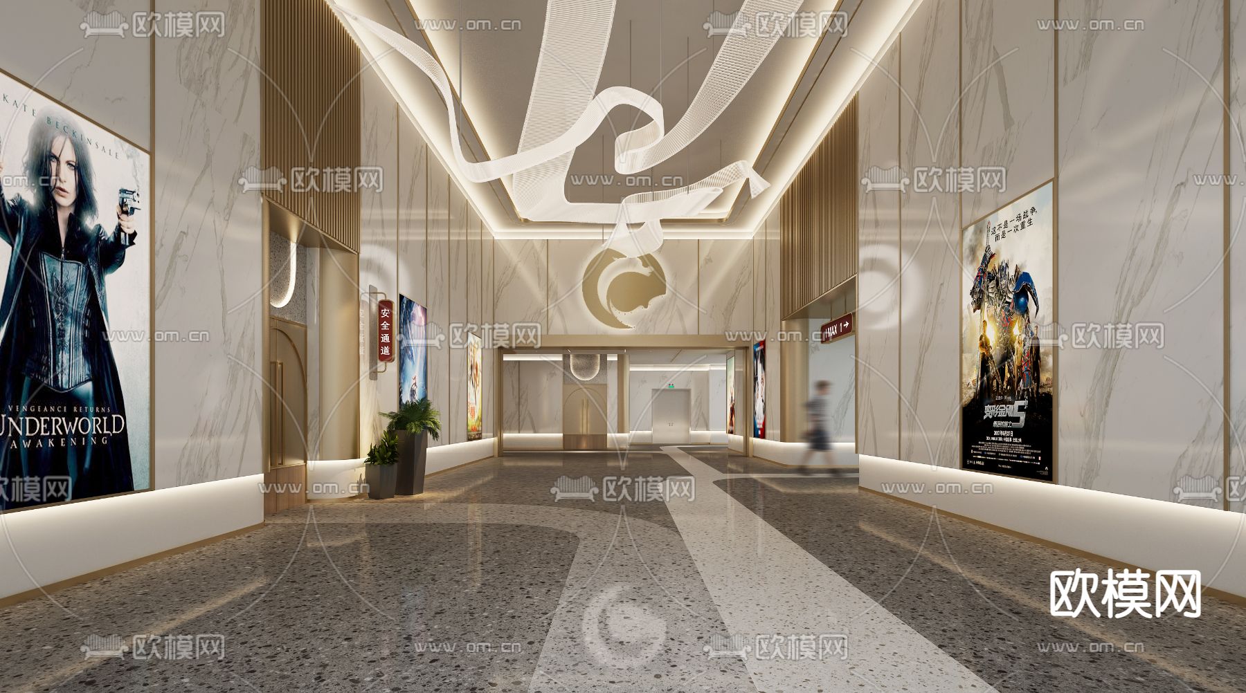 现代电影院 影城3d模型下载