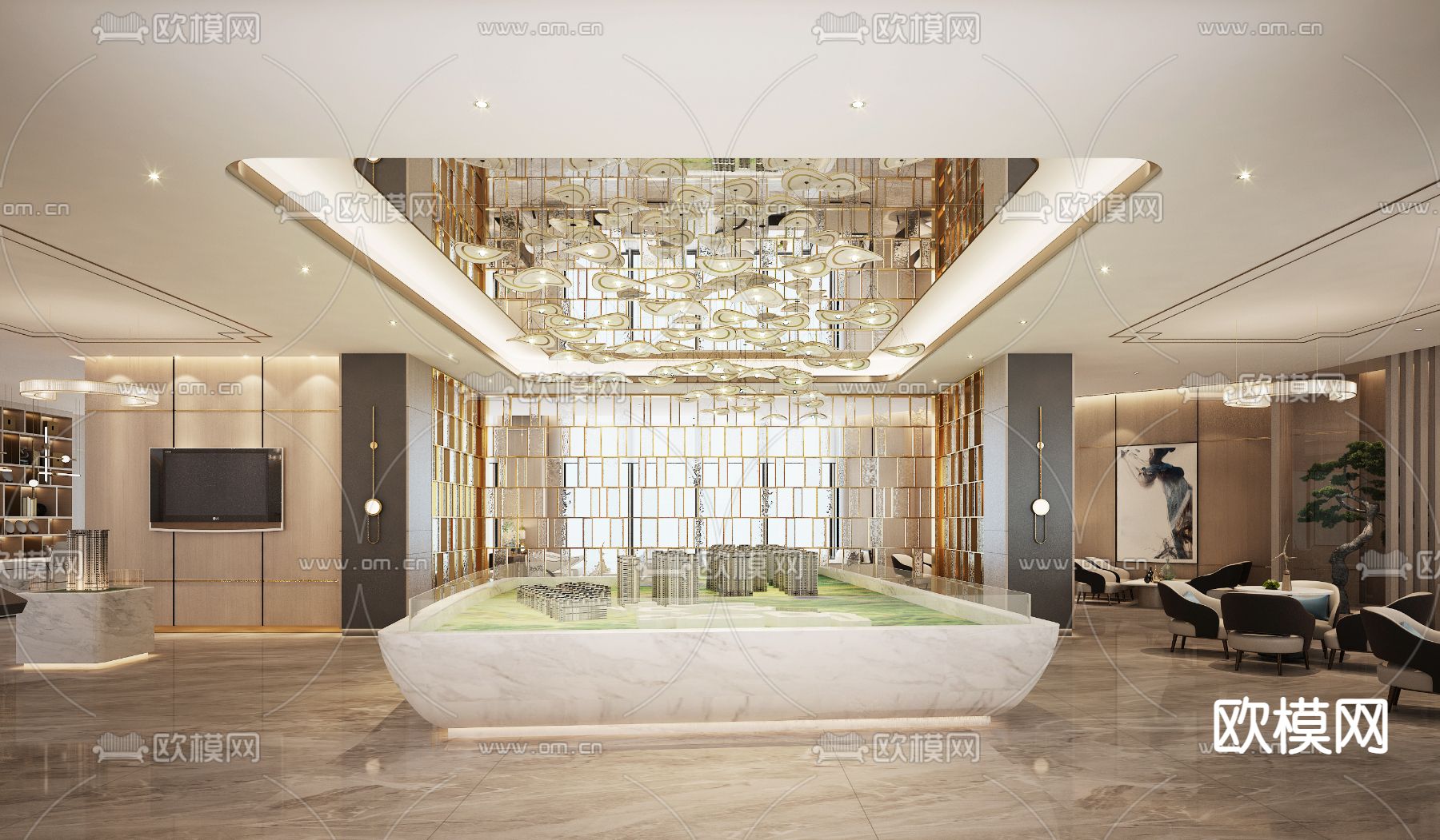售楼部 沙盘区3d模型下载_ID12264766_3dmax免费模型-欧模网