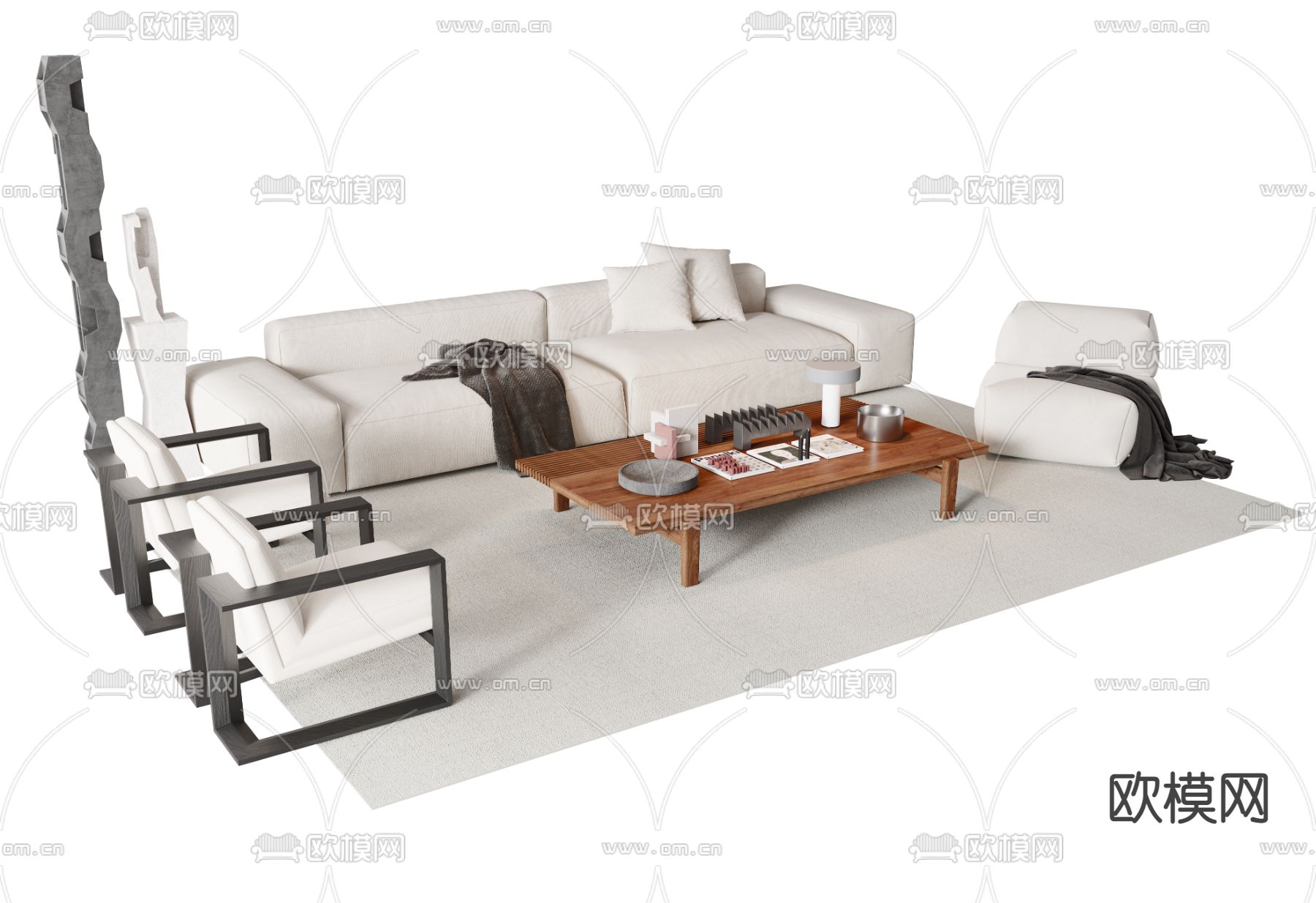 现代组合沙发3d模型下载_ID12266463_3dmax免费模型-欧模网
