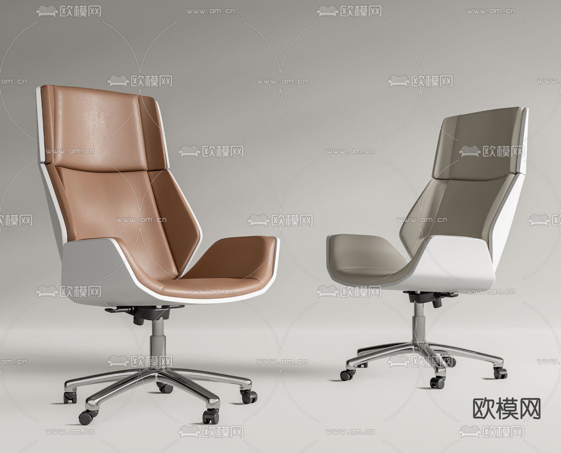现代办公转椅 大班椅su模型下载（渲染图1）