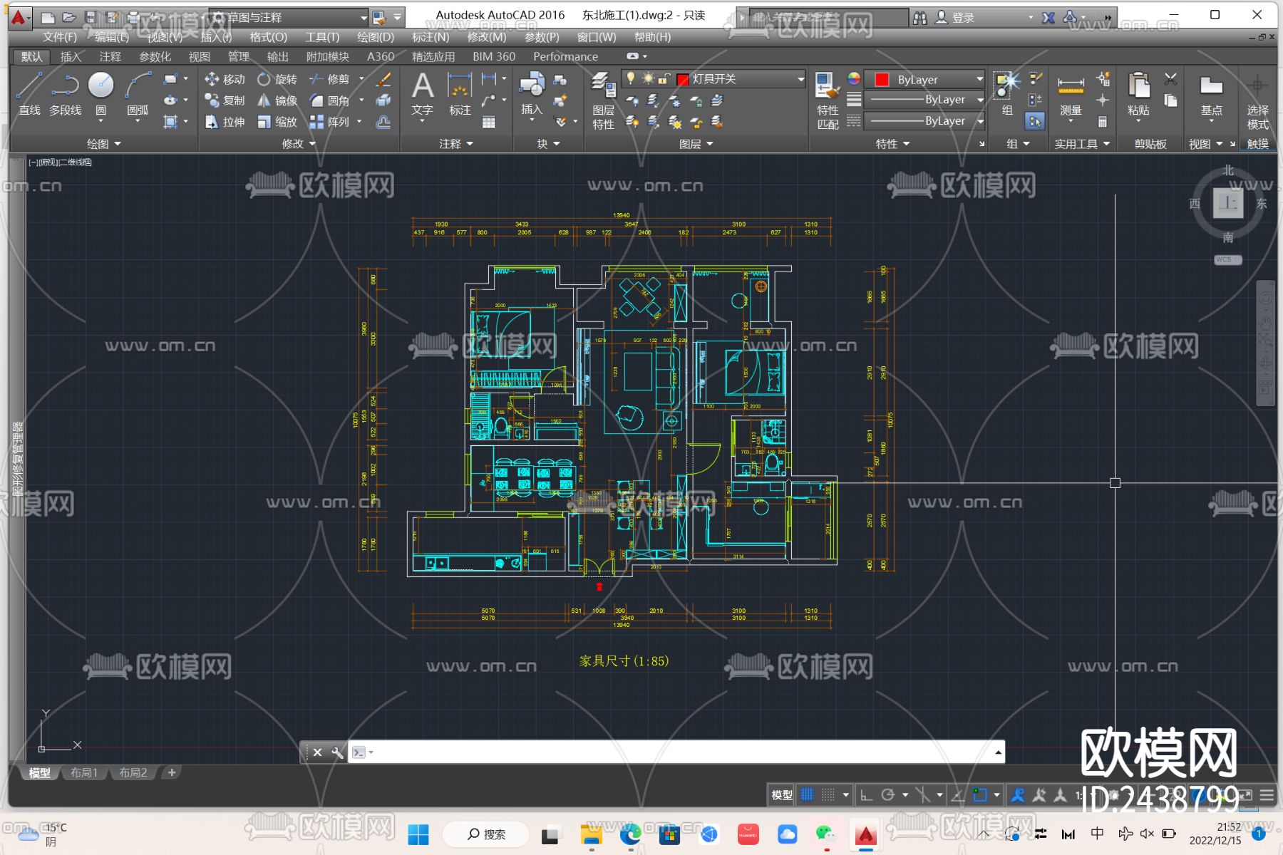 洋房设计cad施工图-免费3dmax模型库-欧模网