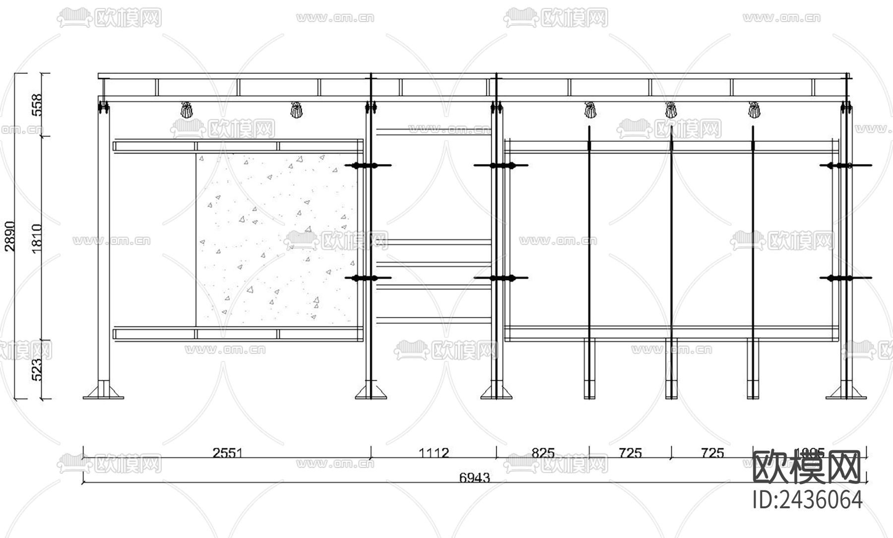 候车亭节点大样下载（渲染图2）