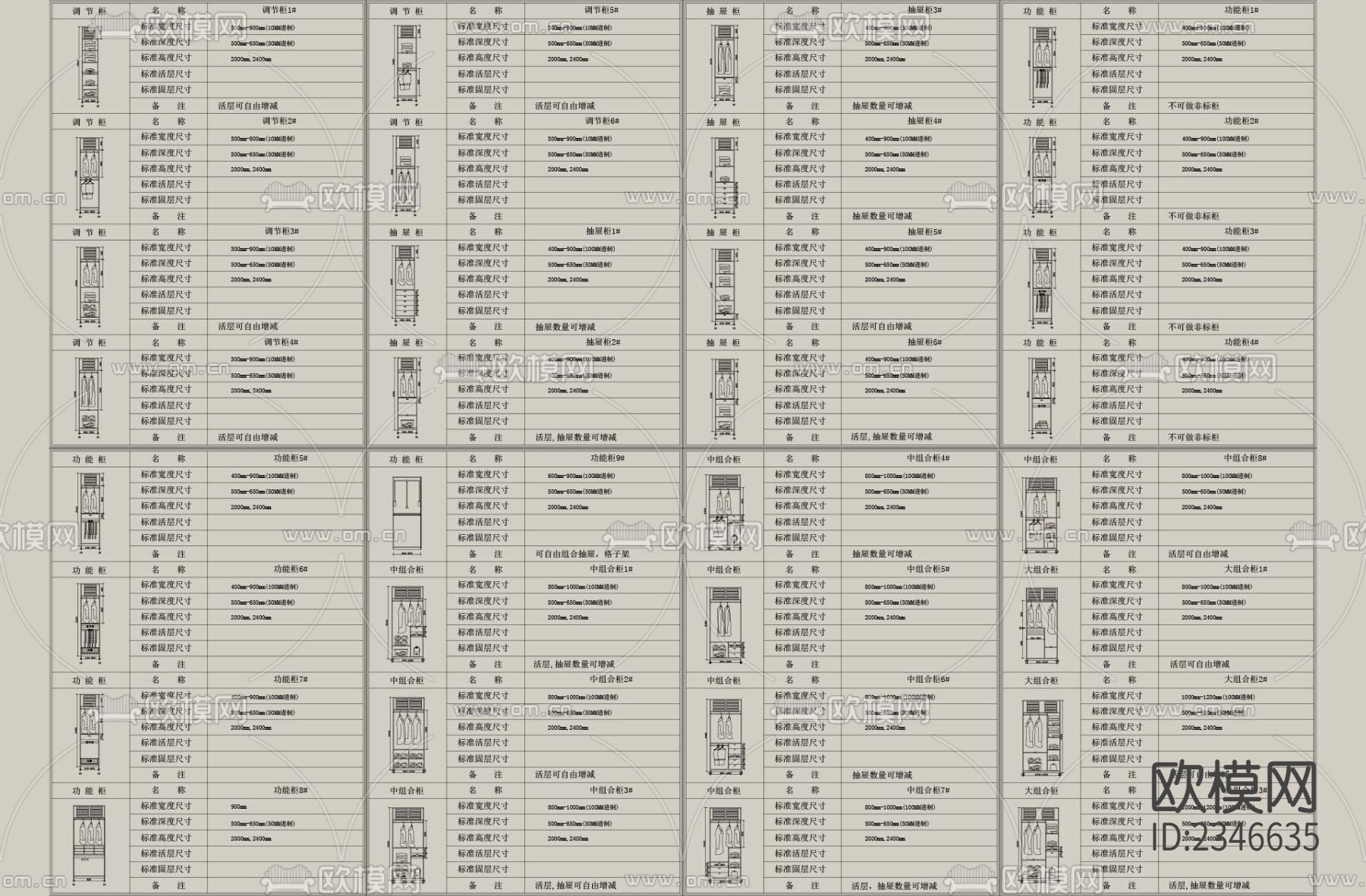 衣柜CAD图库下载（渲染图1）
