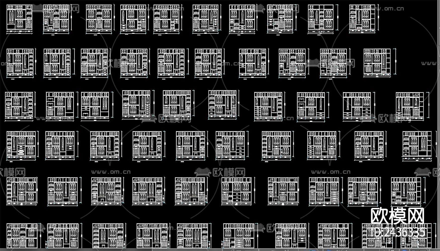 电视柜衣柜橱柜cad图库下载（渲染图6）
