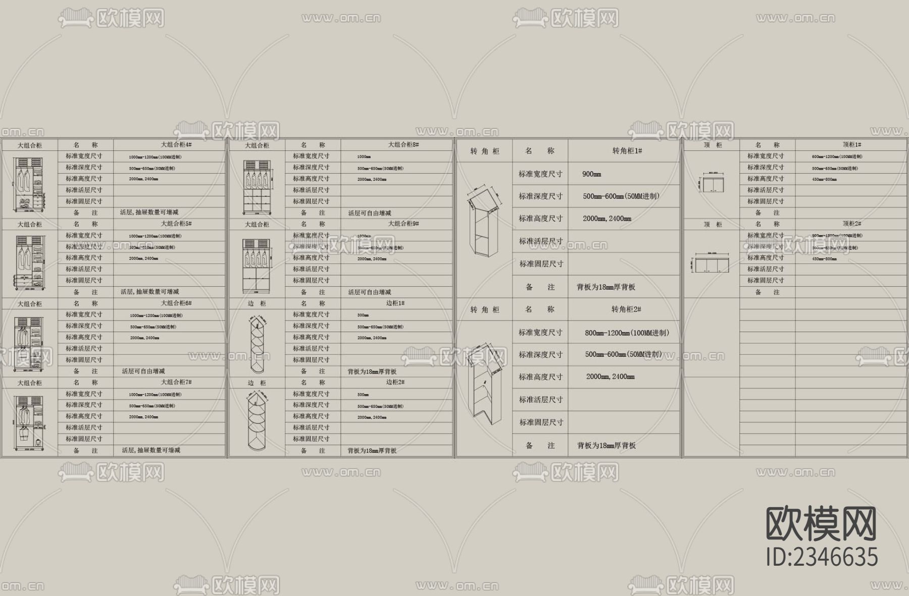 衣柜CAD图库下载（渲染图2）
