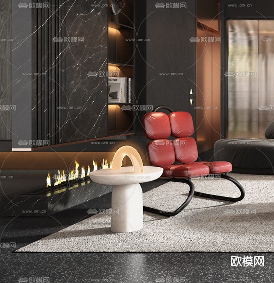 暗黑风客餐厅3d模型下载(渲染图3)