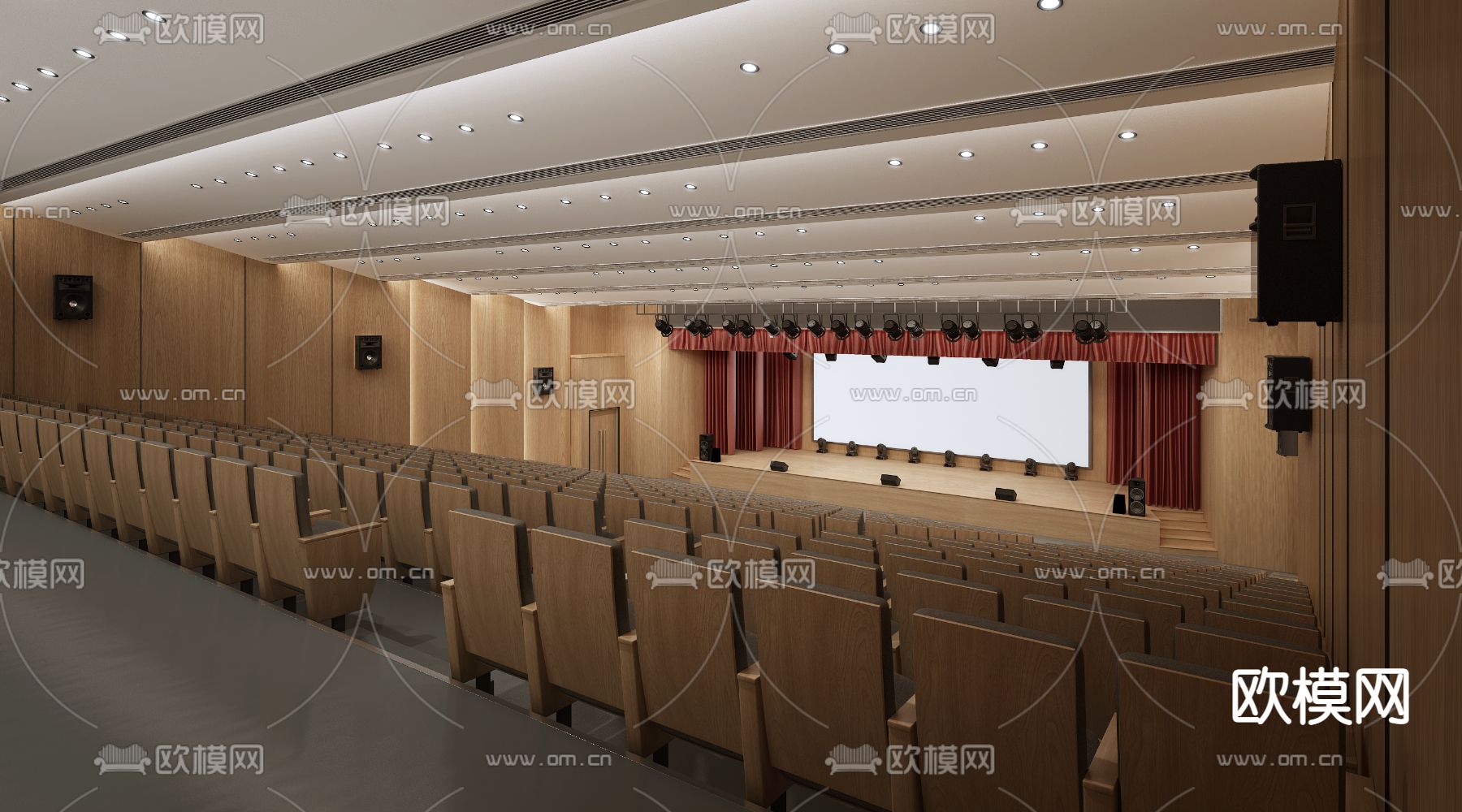 阶梯会议厅 报告厅3d模型