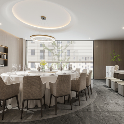  中餐厅包间 包房su模型 