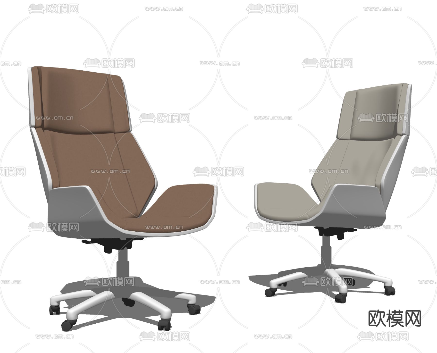 现代办公转椅 大班椅su模型下载（渲染图2）