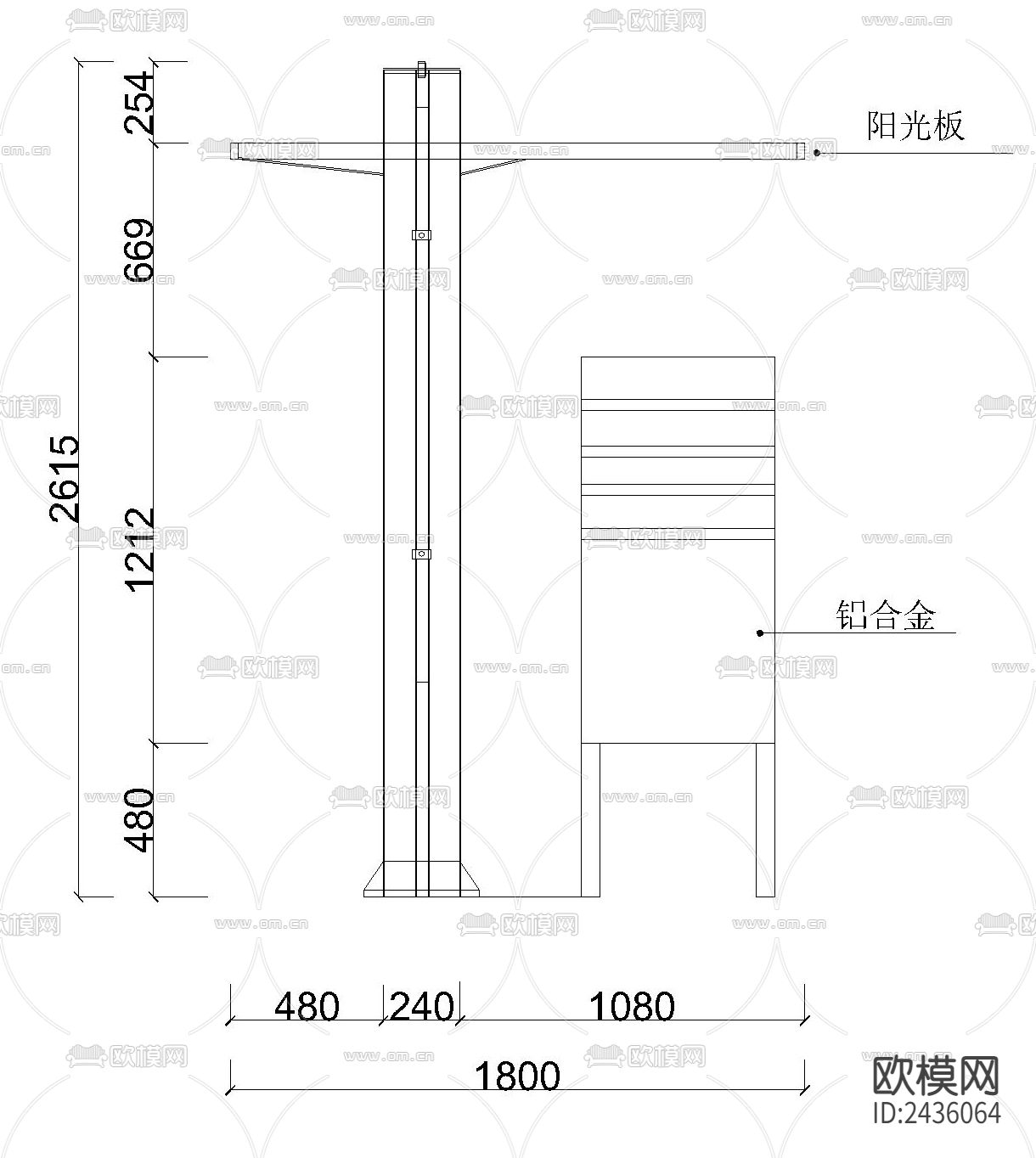 候车亭节点大样下载（渲染图1）