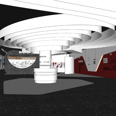  廉政展厅 党建展厅su模型 