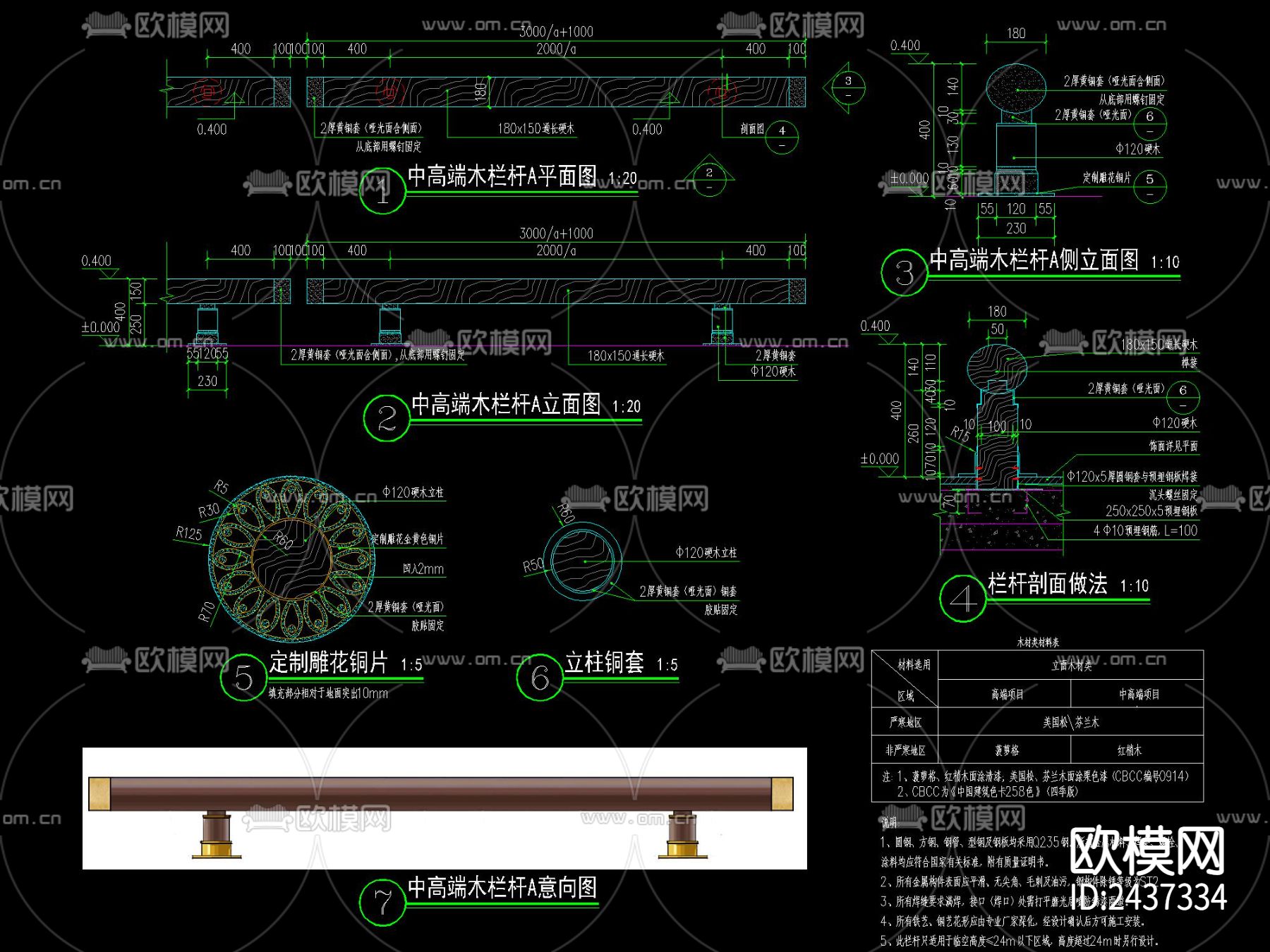欧式铁艺栏杆节点大样下载（渲染图1）