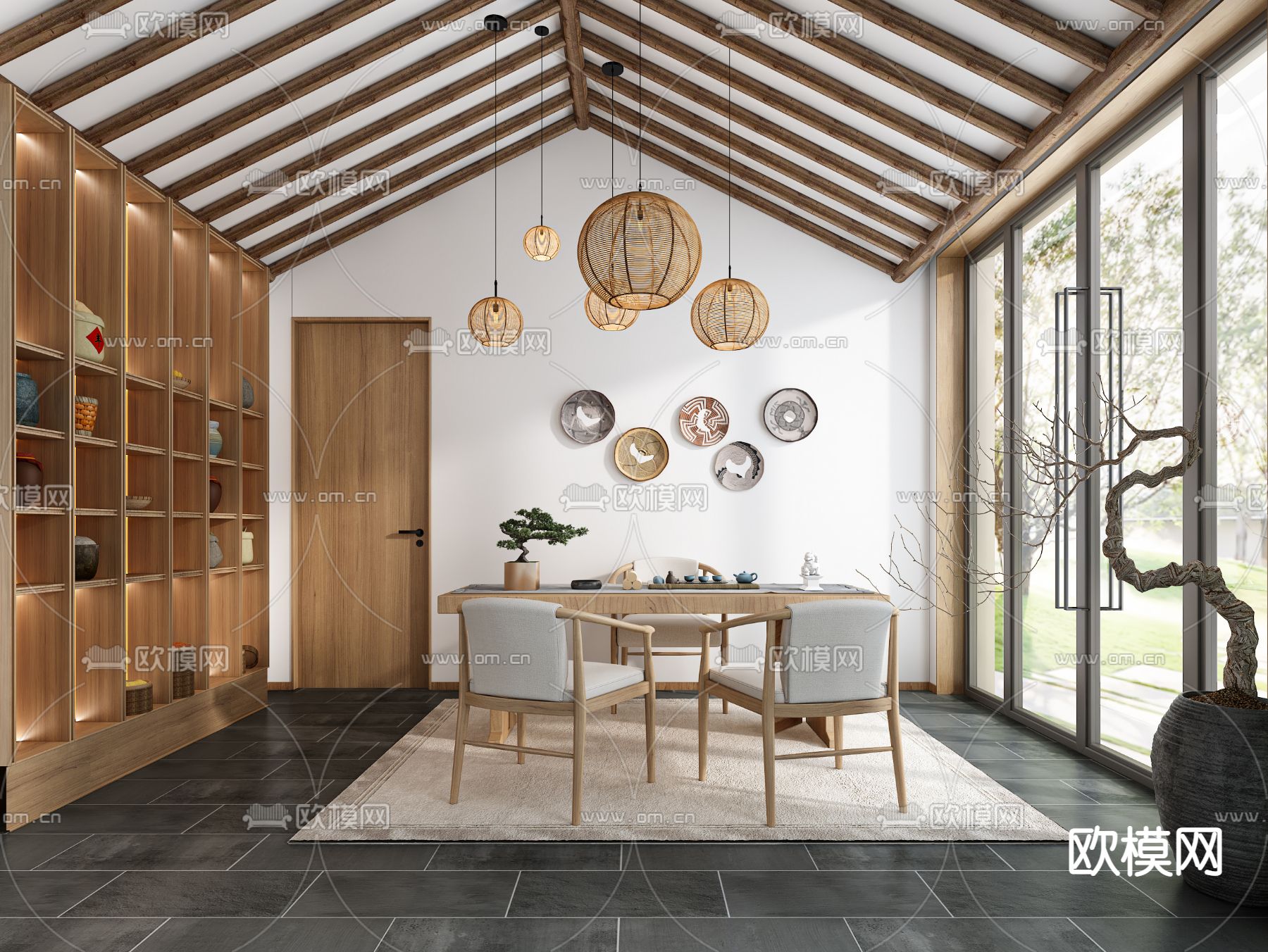 日式茶室免费3d模型下载