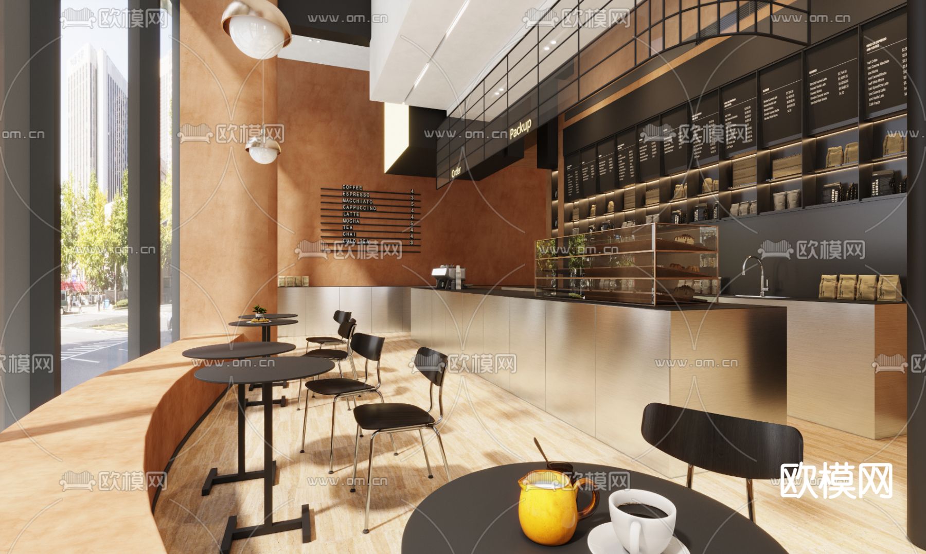 现代咖啡甜品店3d模型下载（渲染图3）