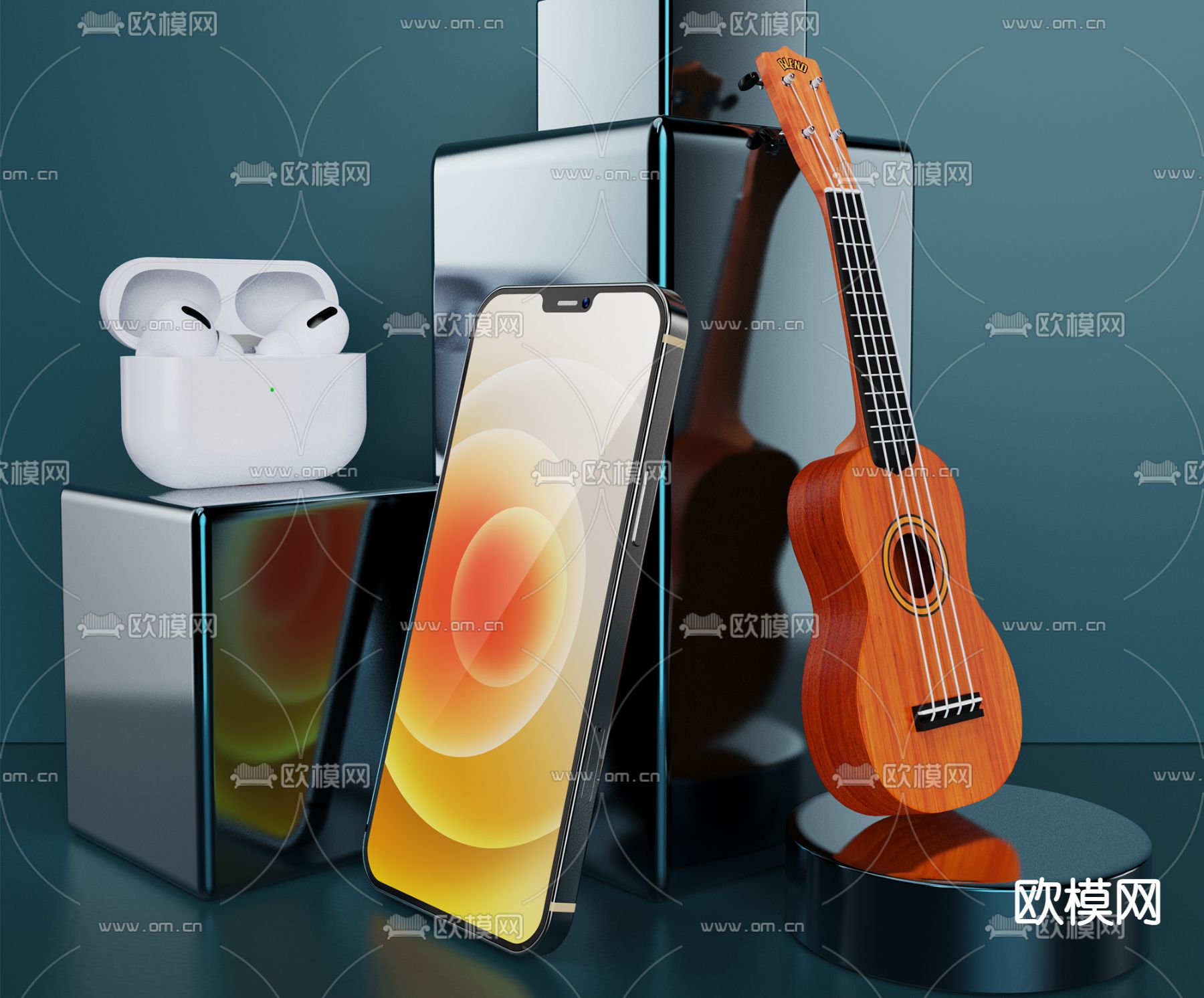 手机 耳机 吉他摆件3d模型下载
