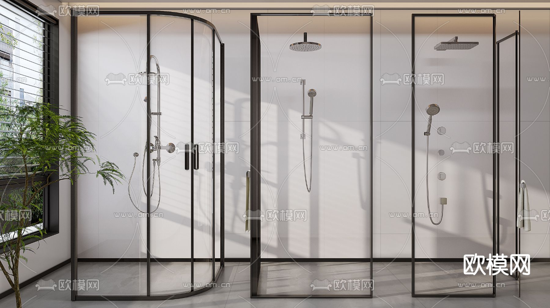 玻璃淋浴房 淋浴间3d模型下载