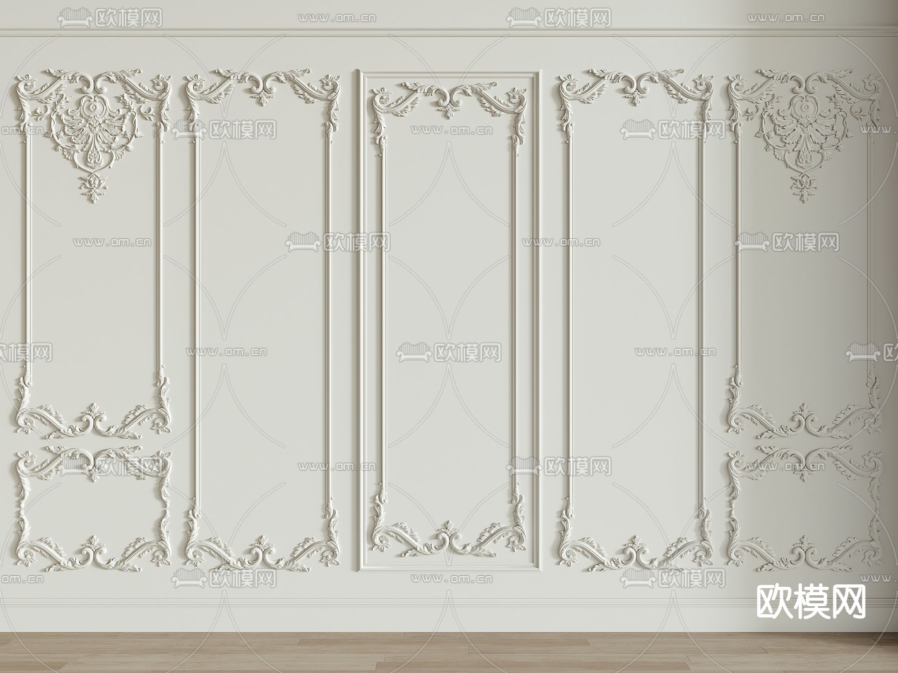 欧式石膏雕花线条3d模型下载