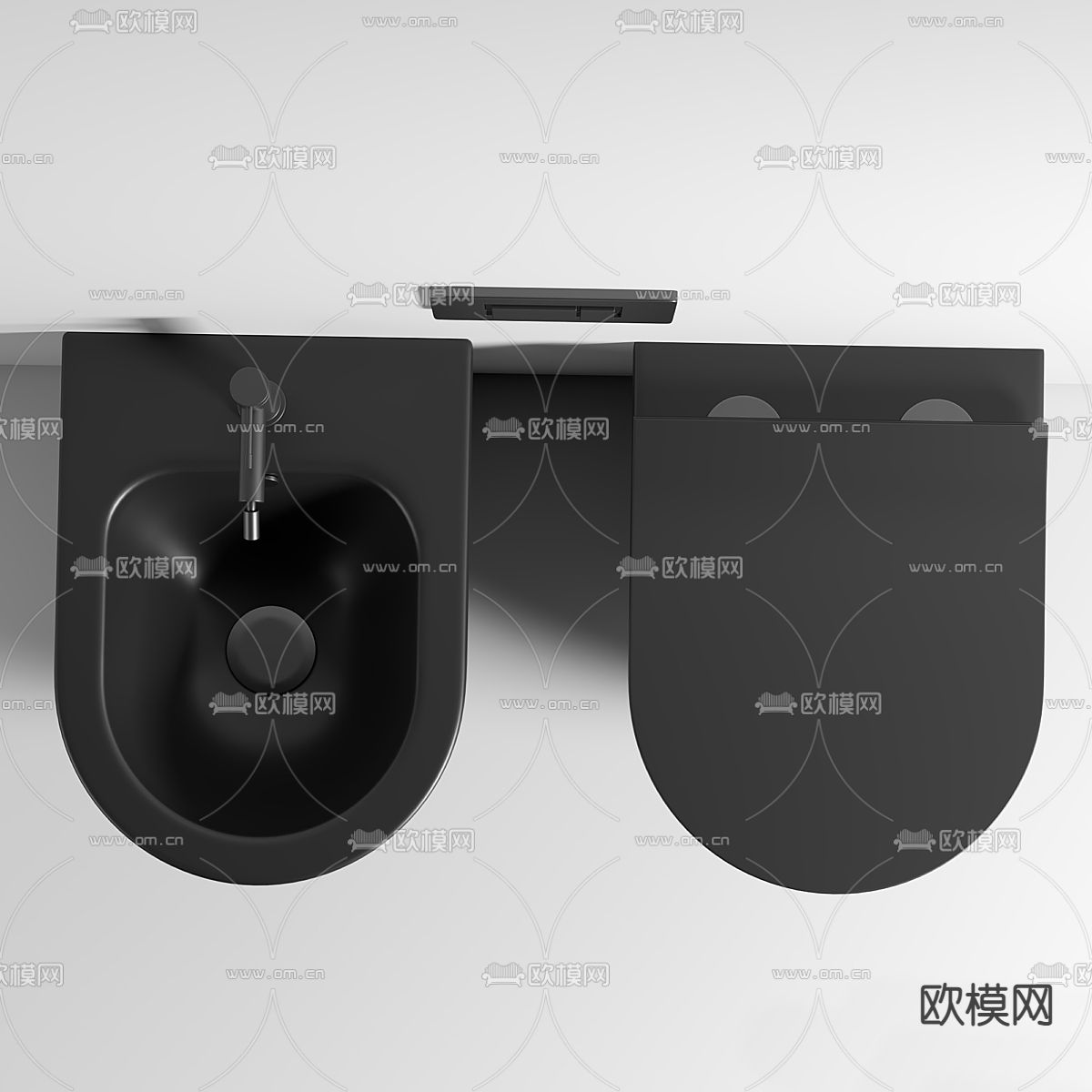 坐便器 马桶 妇洁器3d模型下载（渲染图2）