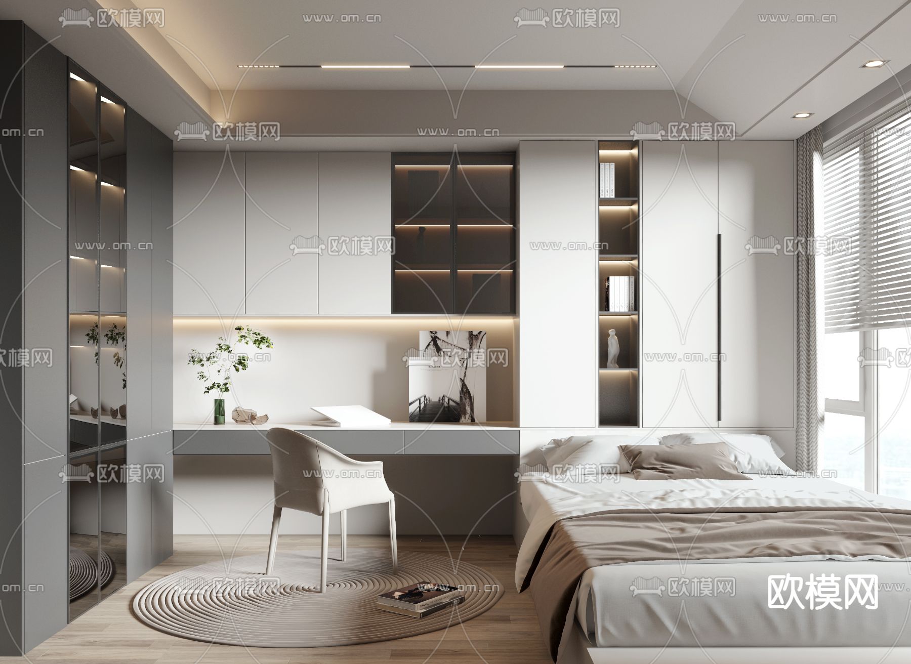 榻榻米卧室3d模型下载