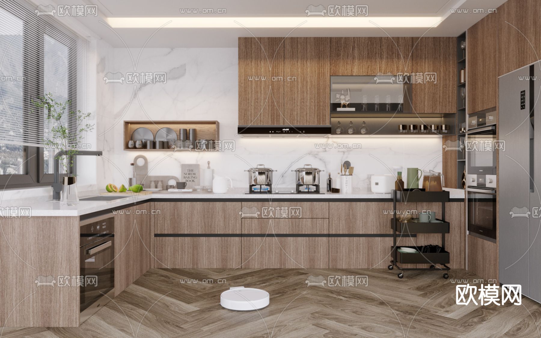 美式厨房3d模型下载