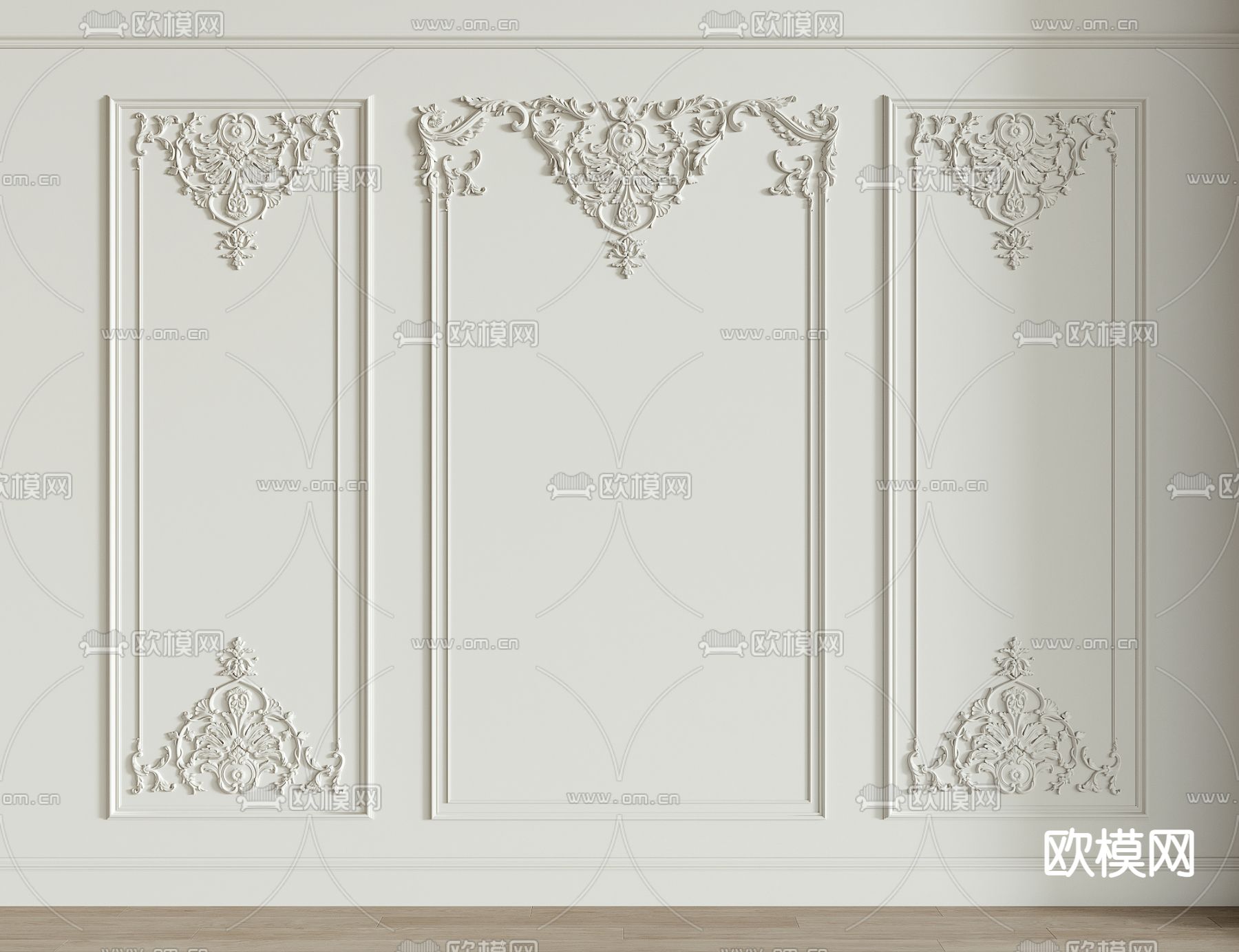 欧式雕花线条3d模型下载