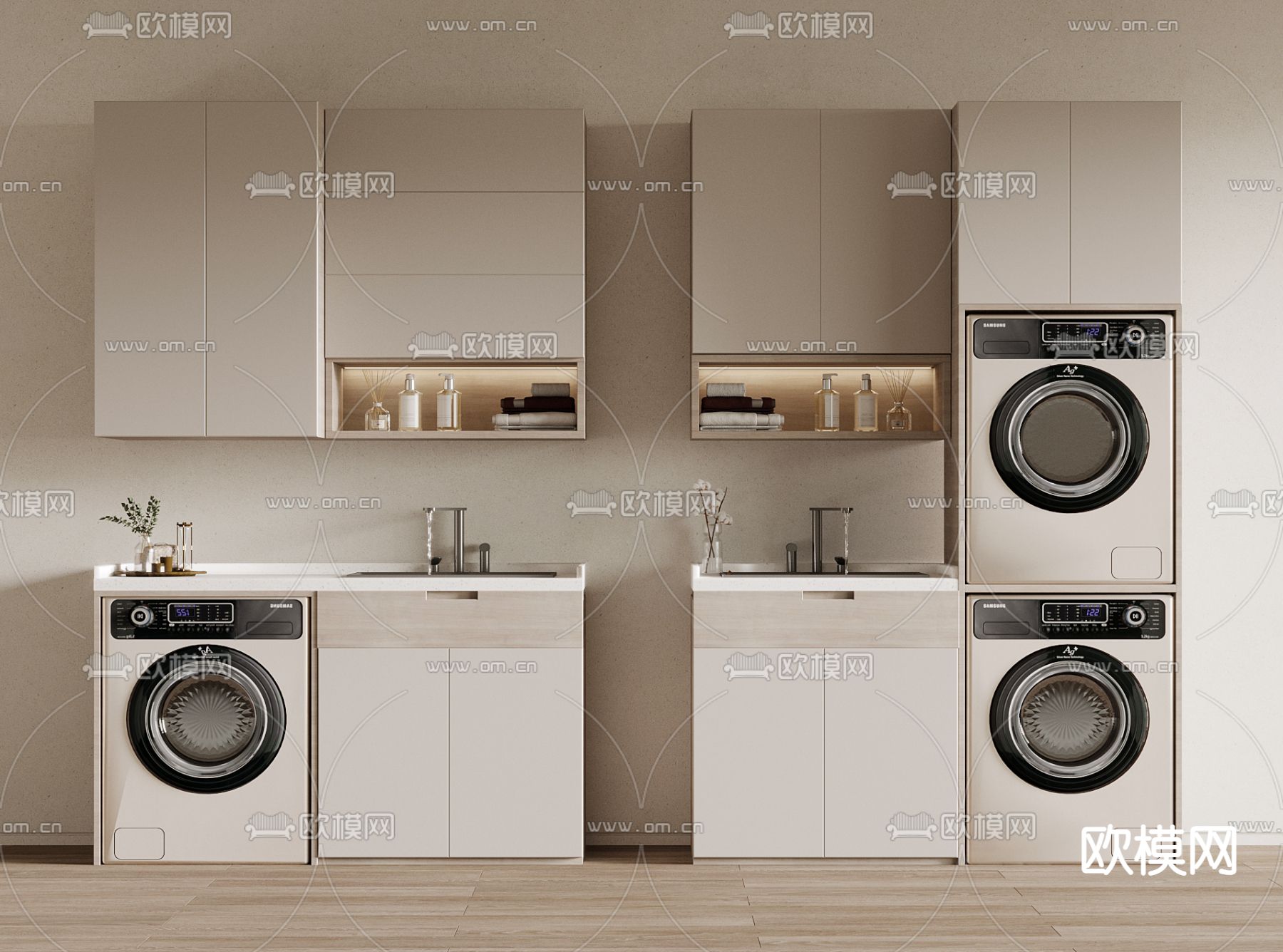 阳台洗衣机柜3d模型下载