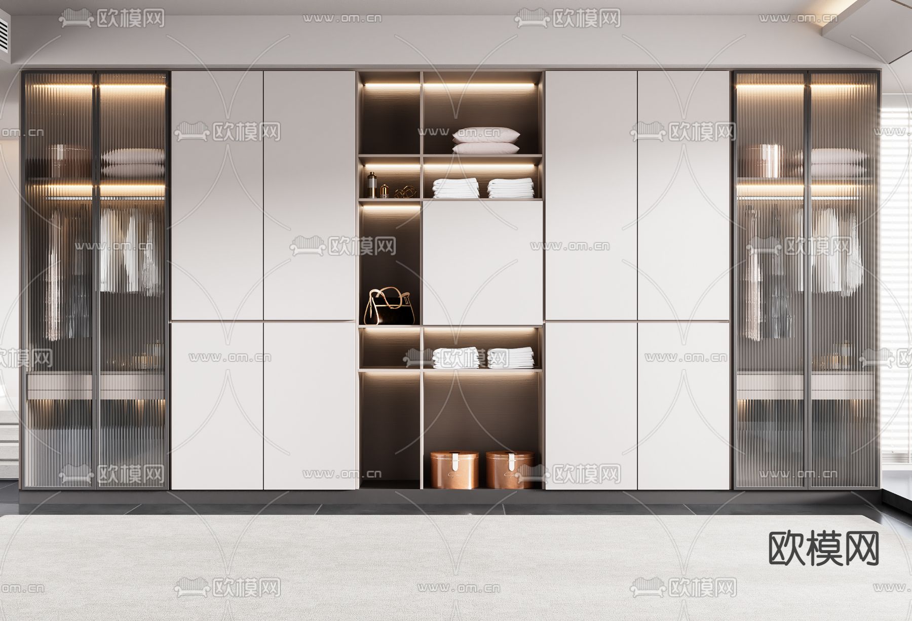 现代衣柜3d模型下载