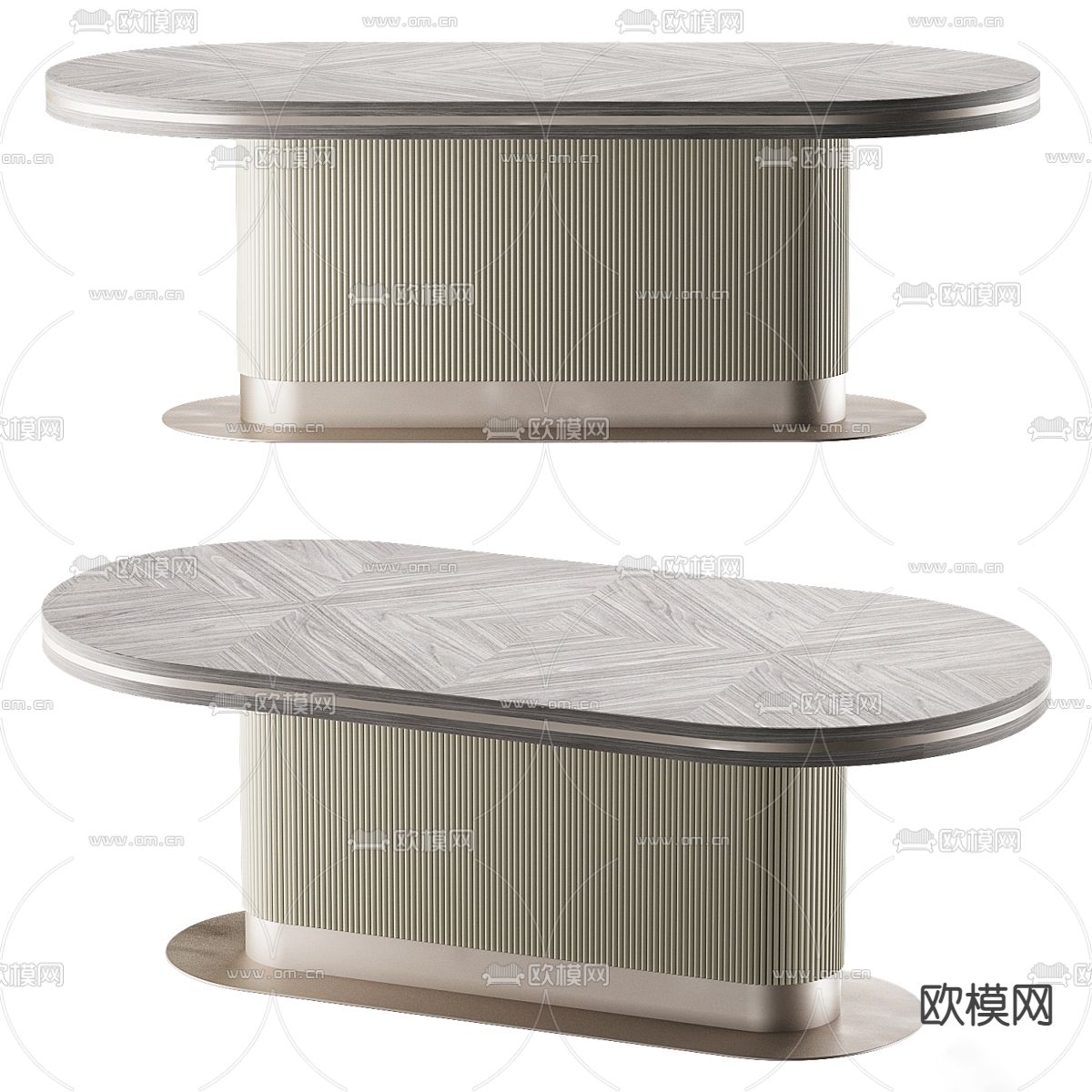 BAXTER 轻奢实木餐桌3d模型下载（渲染图1）