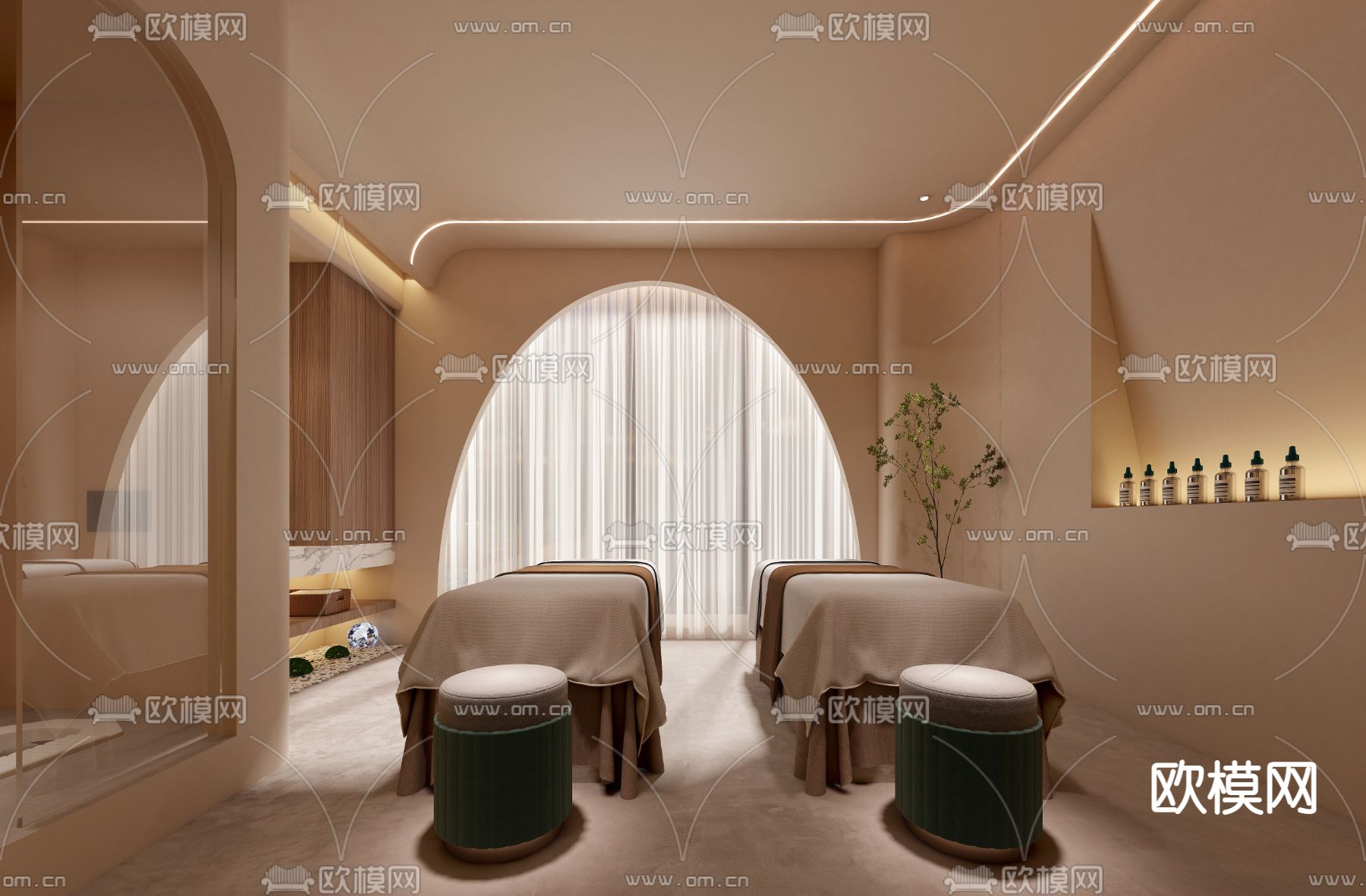 美容院SPA护理房3d模型下载（渲染图2）