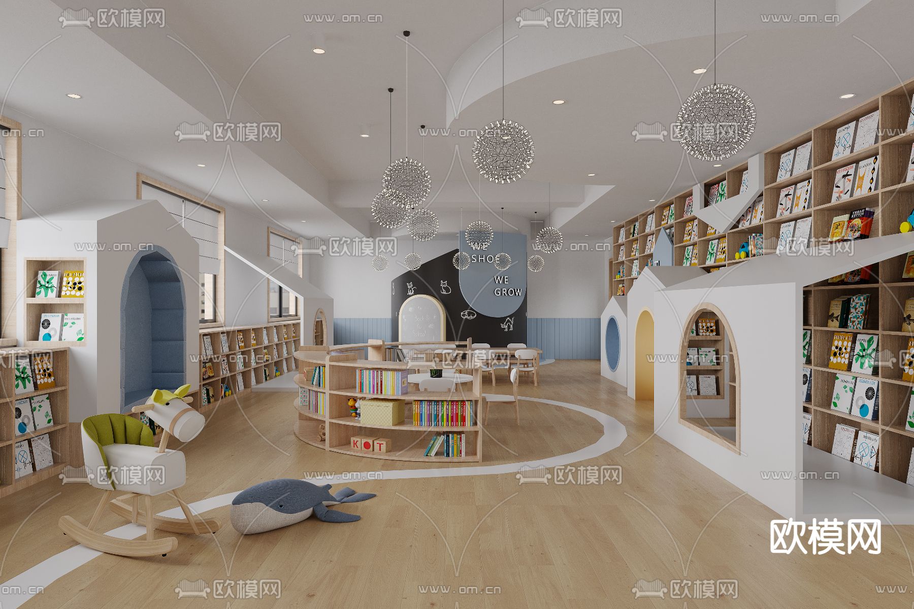 幼儿园阅读教室 阅读区3d模型下载