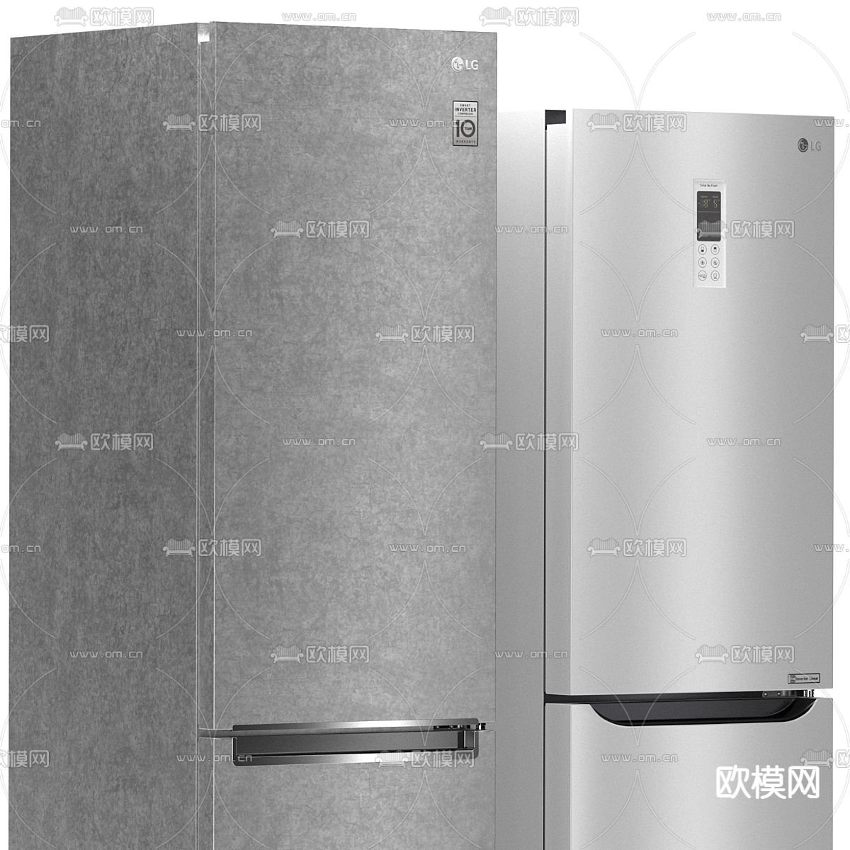 双门冰箱 冰柜 冷柜3d模型下载（渲染图2）