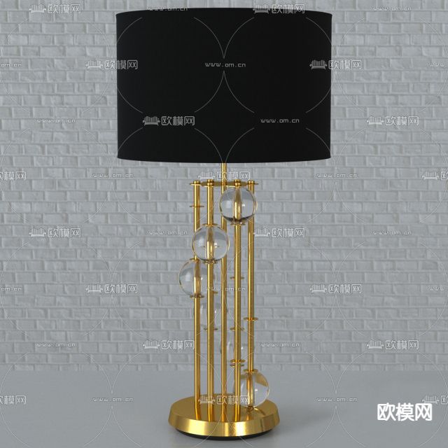 现代轻奢艺术台灯免费3d模型下载