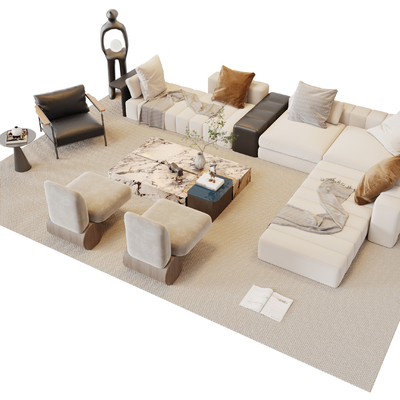  Minotti 米洛提 转角组合沙发su模型 