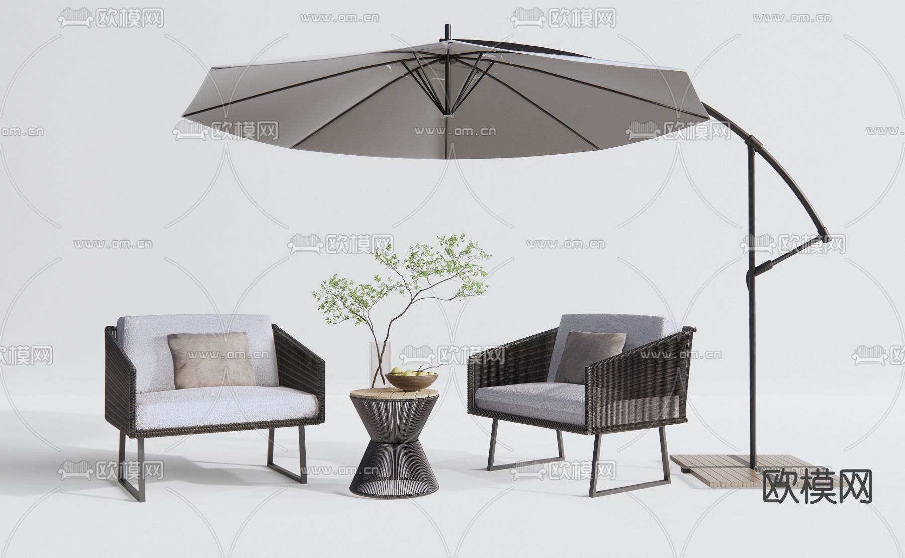 现代户外沙发3d模型下载