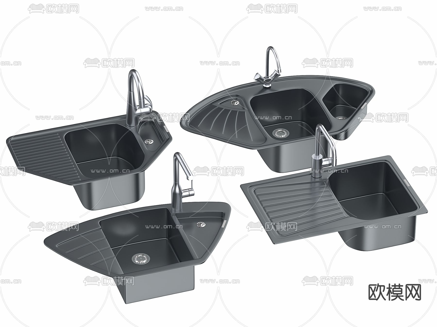 洗菜盆 水槽su模型下载（渲染图1）