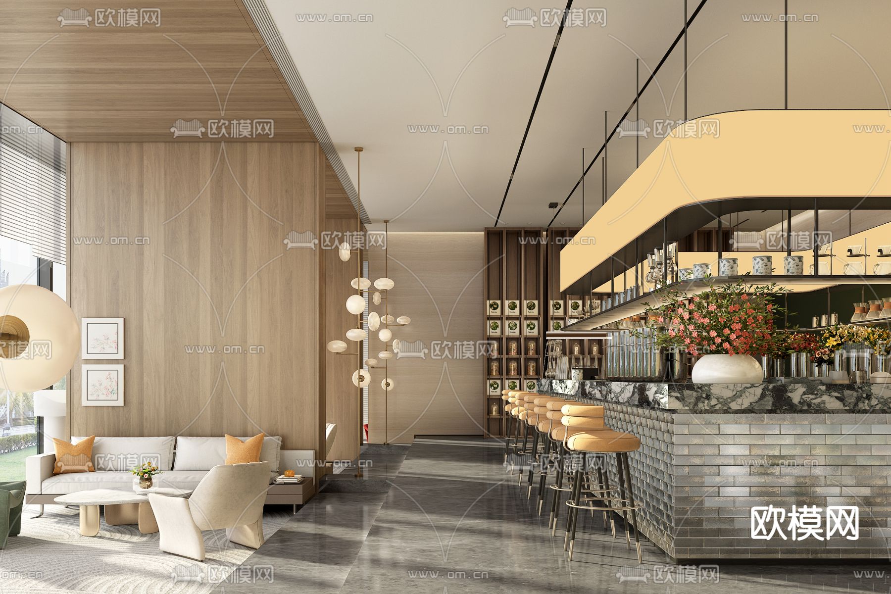 李益中设计 西安万科四季花城售楼处su模型下载