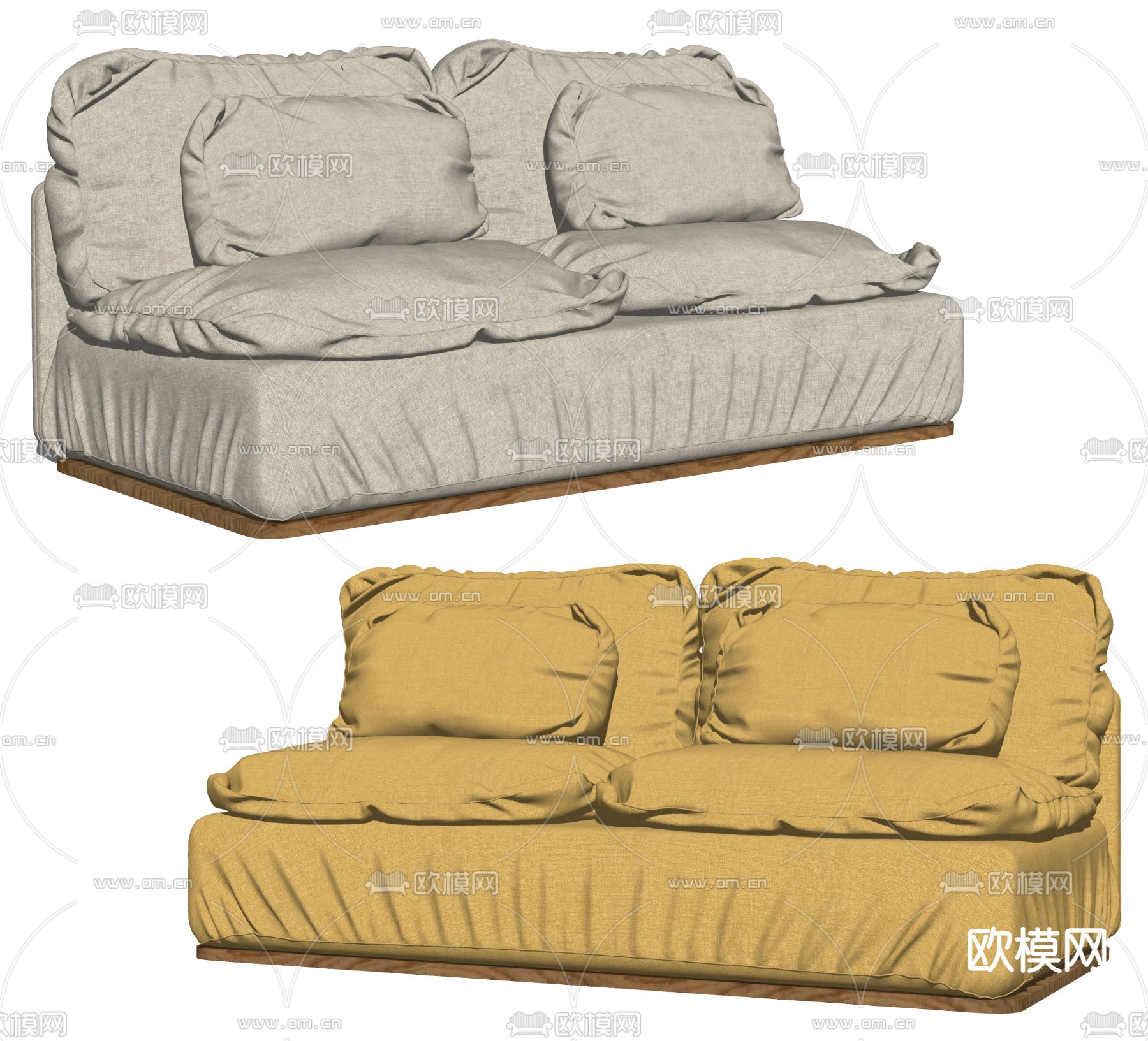 双人沙发 软体沙发su模型