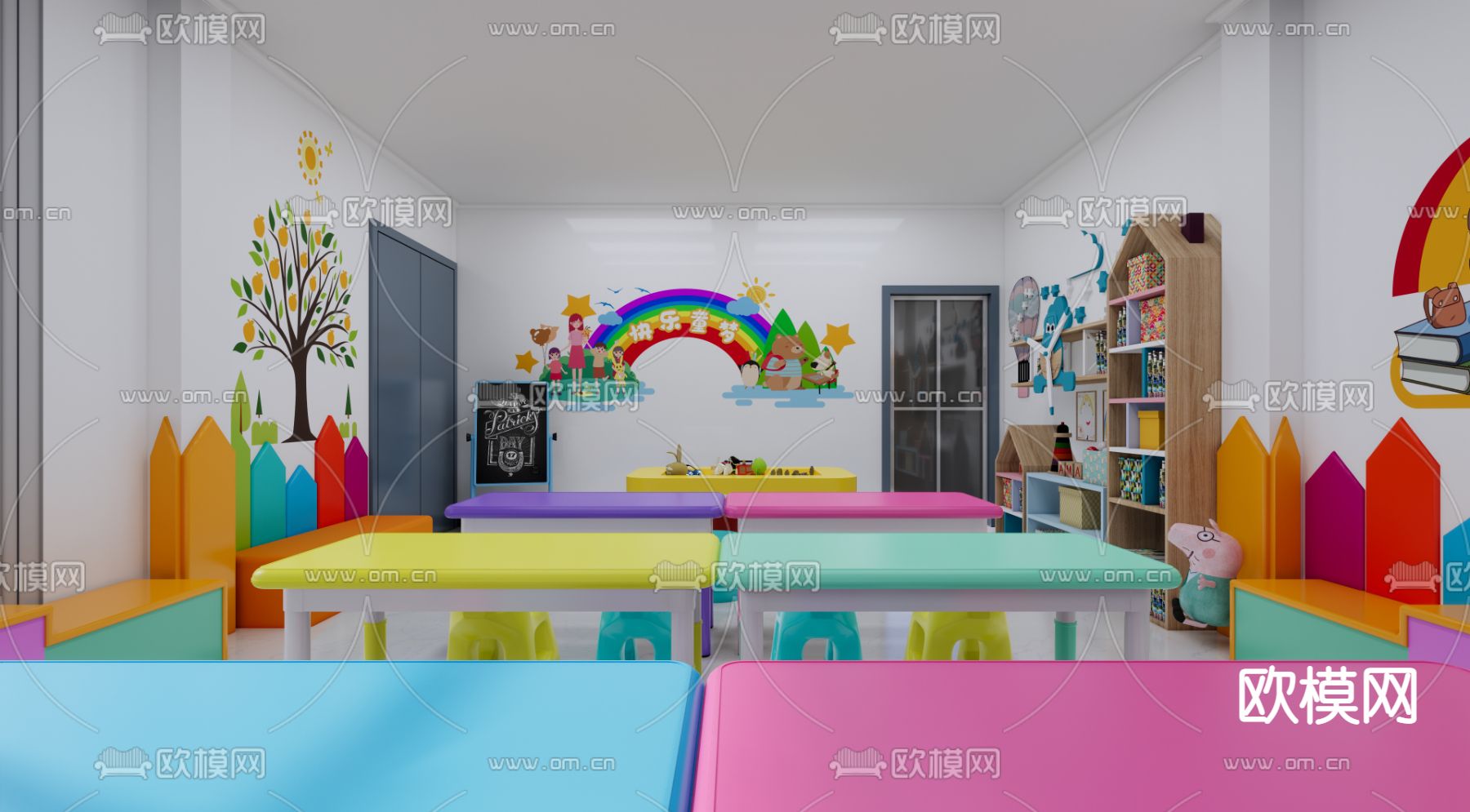 亲子教室 活动室su模型下载（渲染图3）