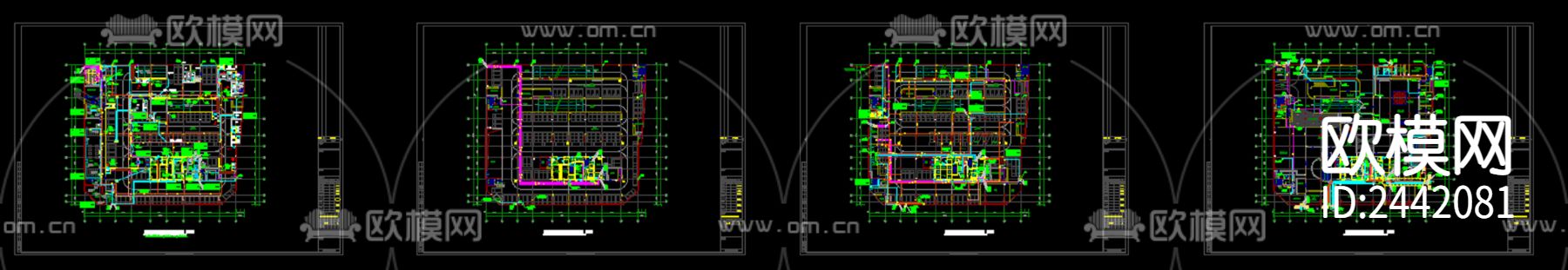 十八层办公楼给排水cad施工图下载（渲染图7）