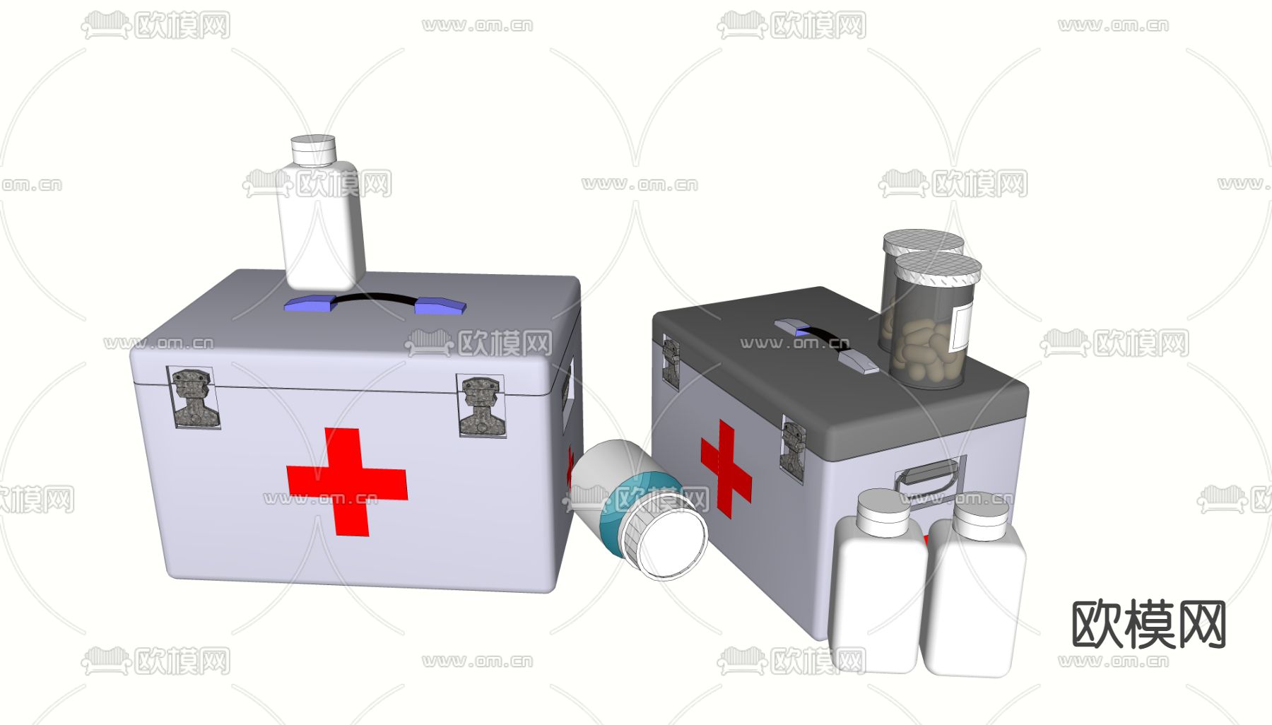 医药箱 药瓶 药罐su模型下载（渲染图1）