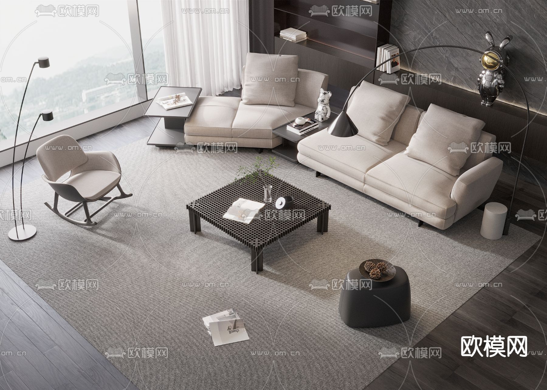 Poltronafrau 组合沙发3d模型下载_ID12268113_3dmax免费模型-欧模网