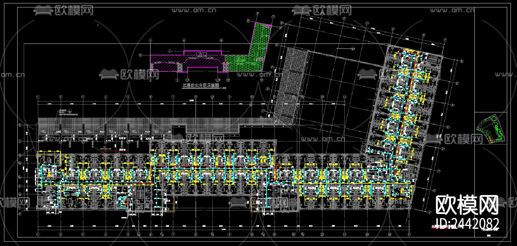 八层酒店给排水cad施工图下载（渲染图8）