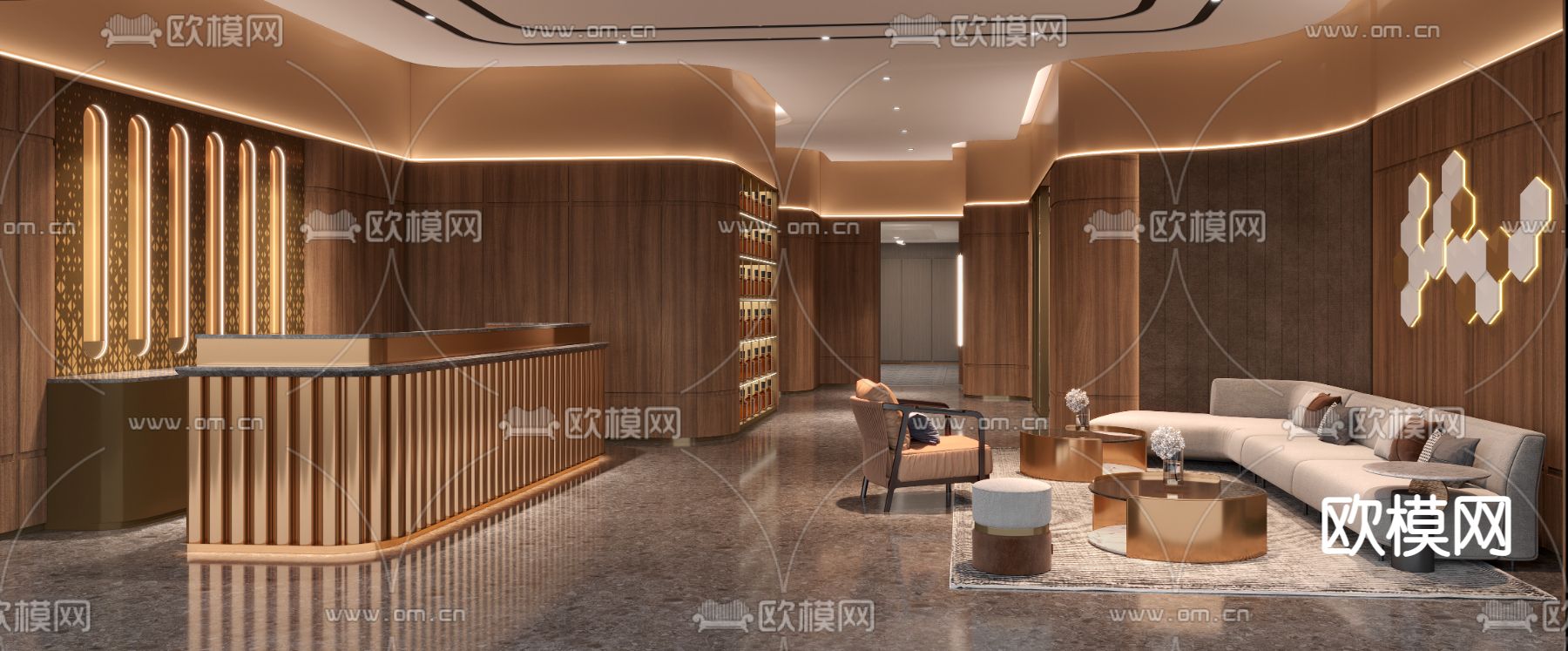 现代酒店大堂3d模型