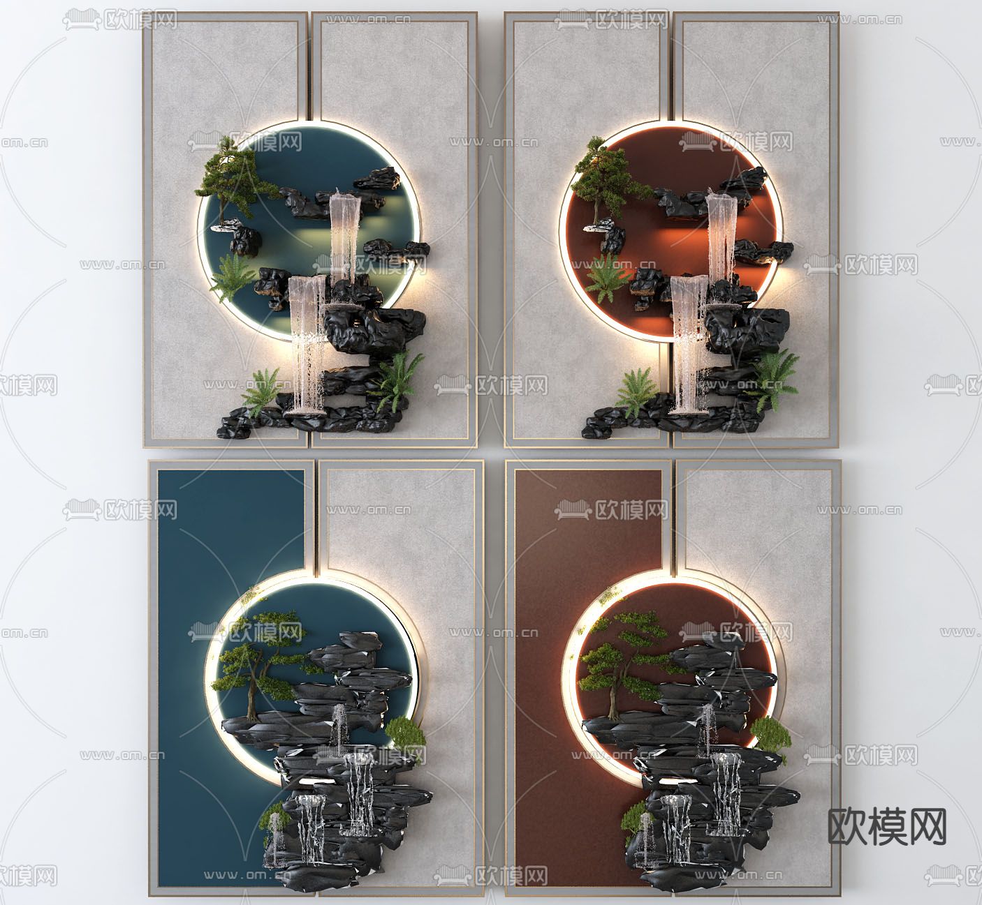 景观石墙饰 挂饰3d模型下载