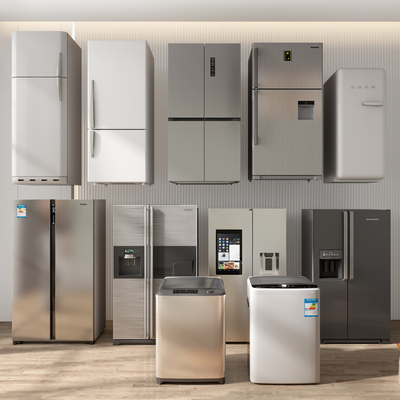  冰箱 冰柜 洗衣机su模型 