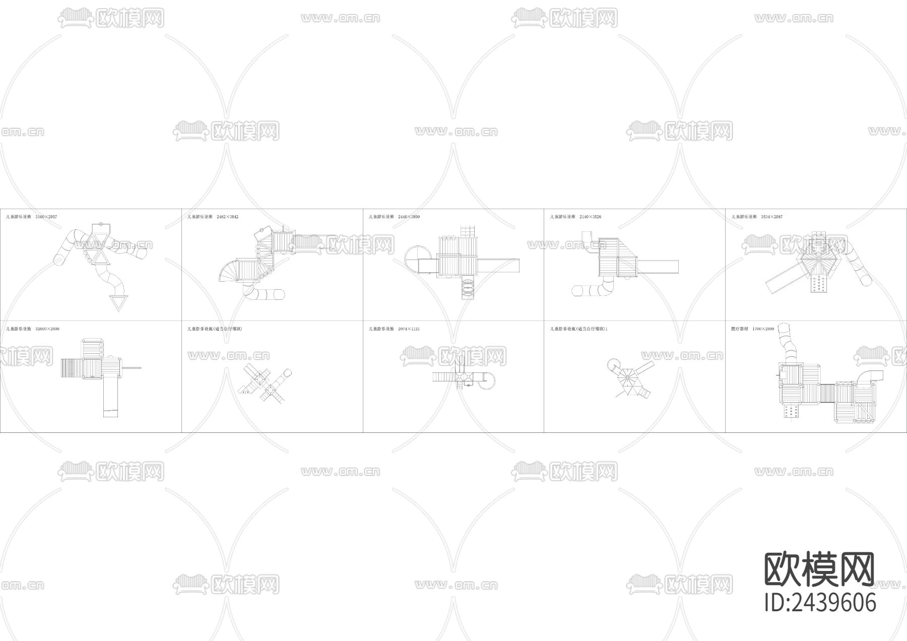 儿童游乐设施平面节点大样下载（渲染图2）
