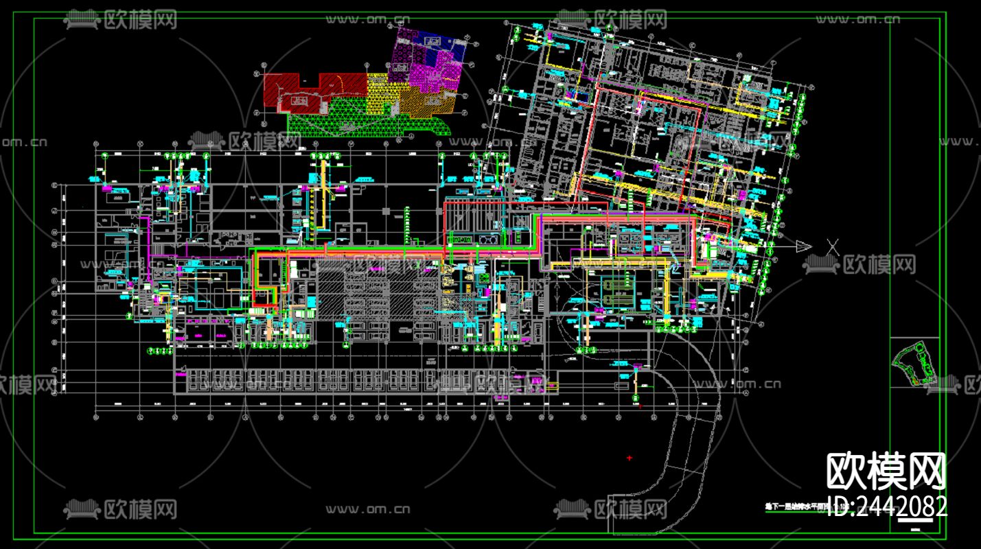 八层酒店给排水cad施工图下载（渲染图4）
