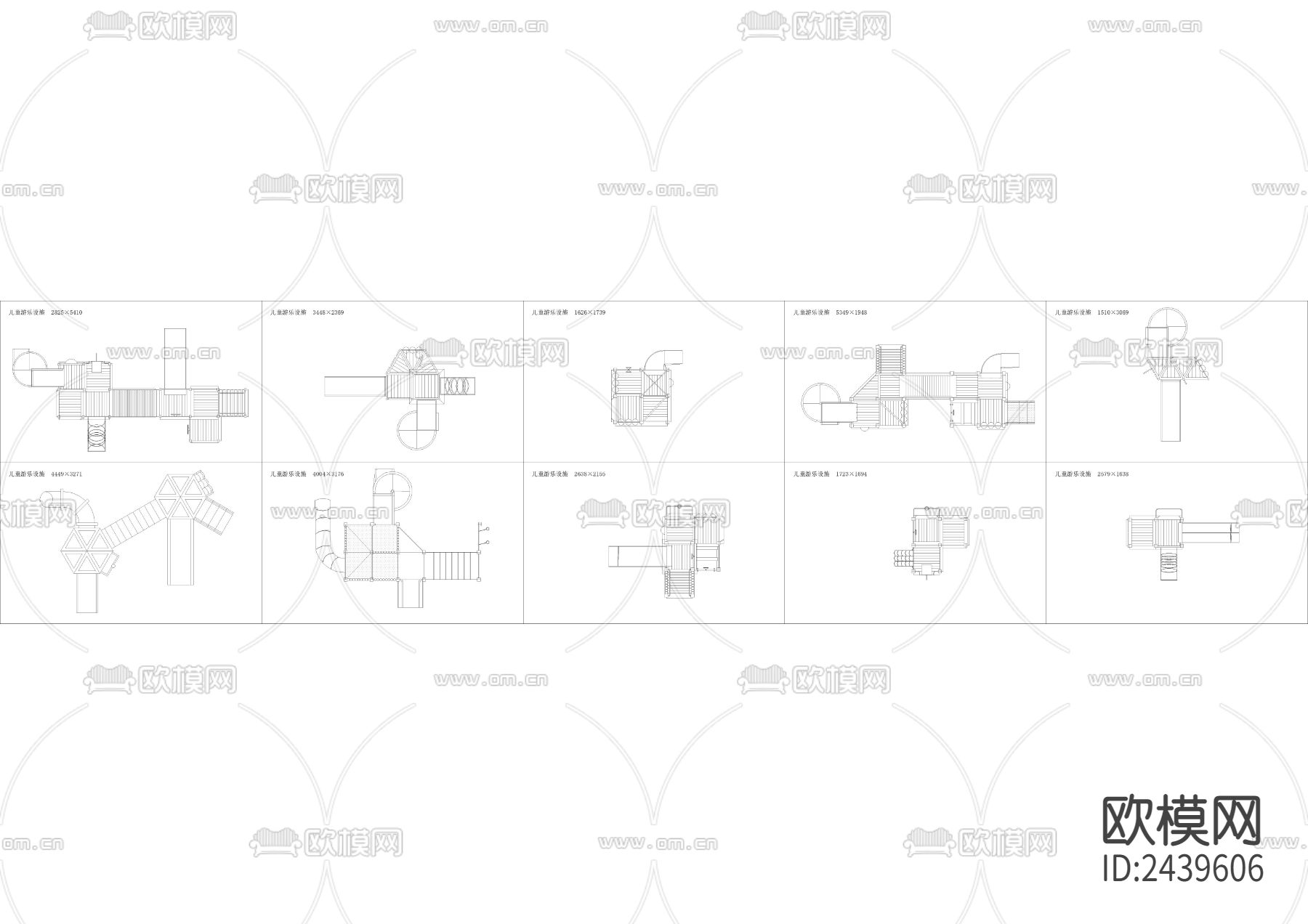 儿童游乐设施平面节点大样下载（渲染图1）